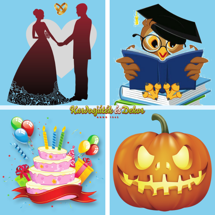 Játékok, Halloween, Születésnapi- és partikellékek, Ballagás és a Esküvői dekorációk és kiegészítők kedvezményesen